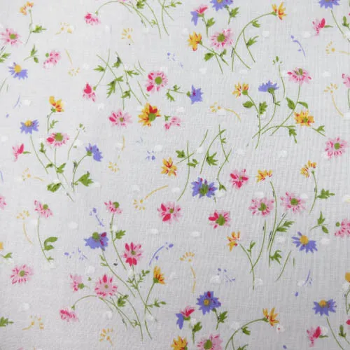 130CM REMNANT Dressmaking Ditsy Floral Swiss Knot Cotton