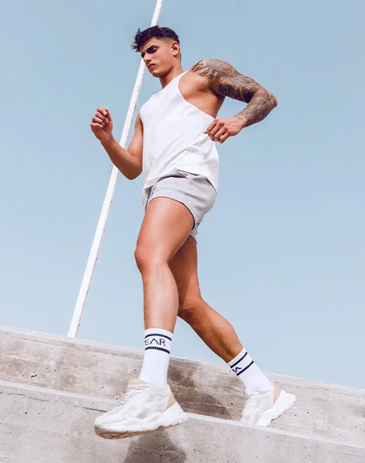 4” Jersey Shorts - Grey White