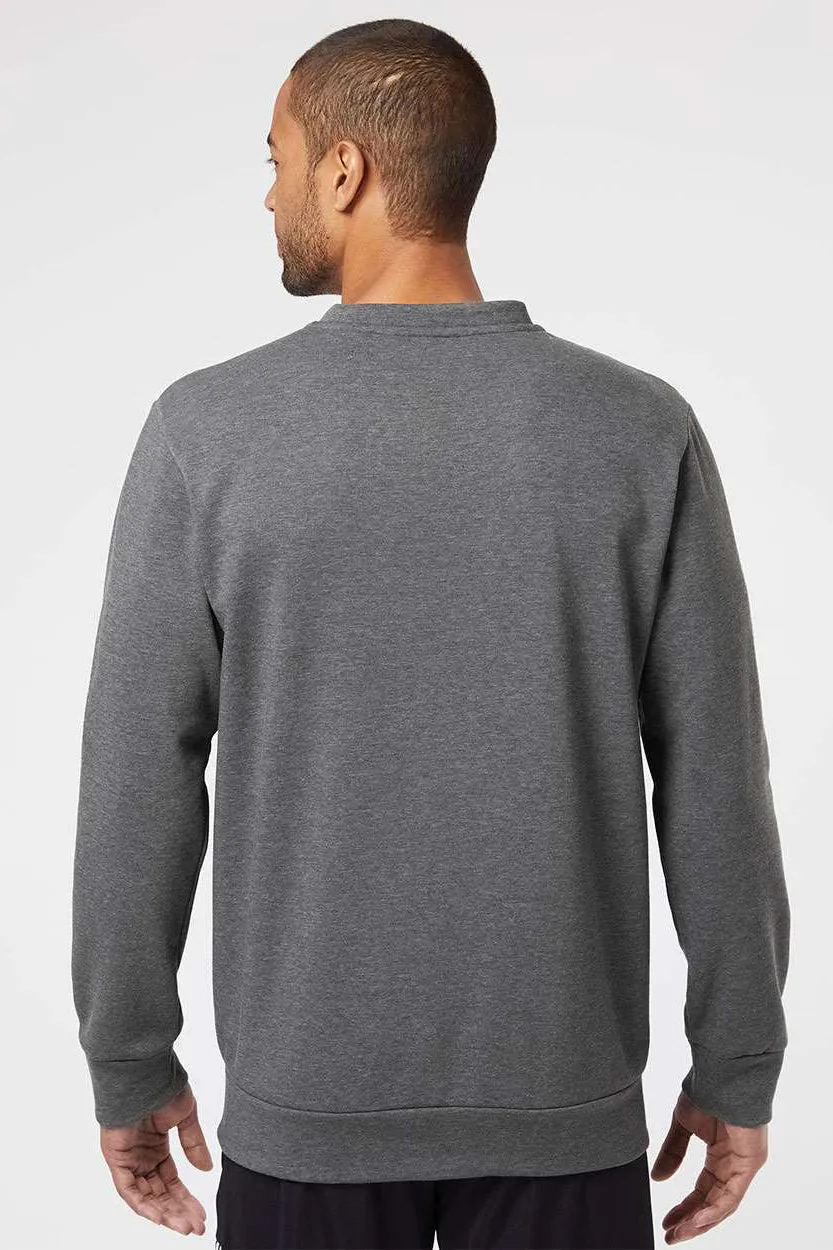 Adidas Mens Fleece Crewneck Sweatshirt - Heather Dark Grey - NEW