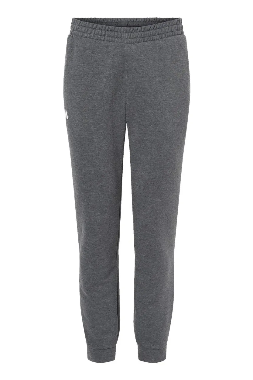 Adidas Mens Fleece Jogger Sweatpants w/ Pockets - Heather Dark Grey - NEW