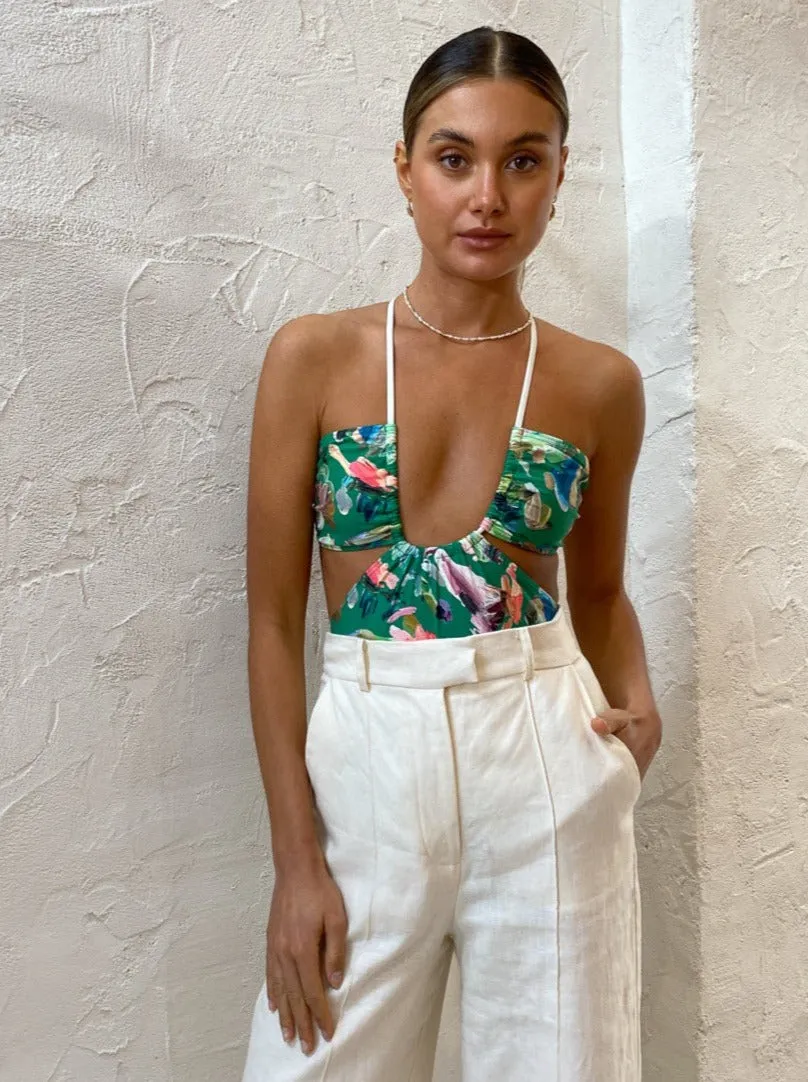 Alemais Arlo Cutout One Piece in Forrest