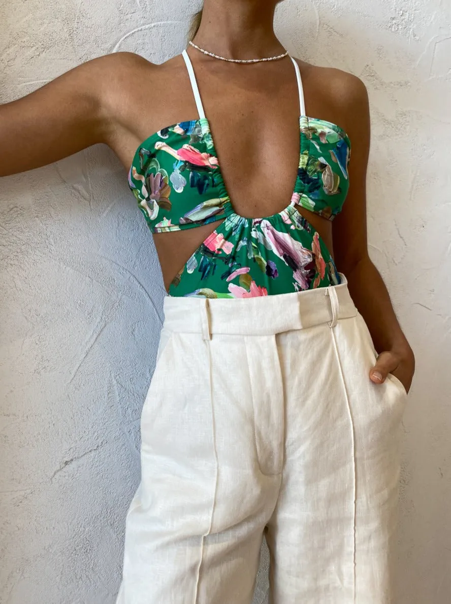 Alemais Arlo Cutout One Piece in Forrest