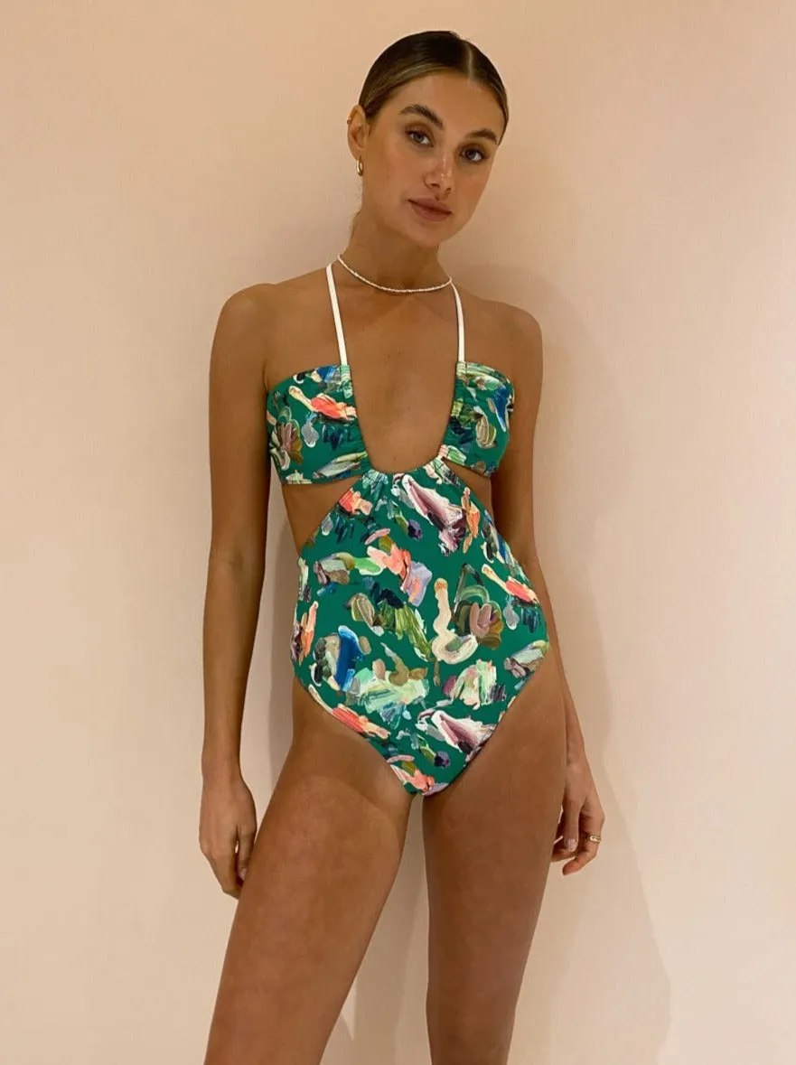 Alemais Arlo Cutout One Piece in Forrest