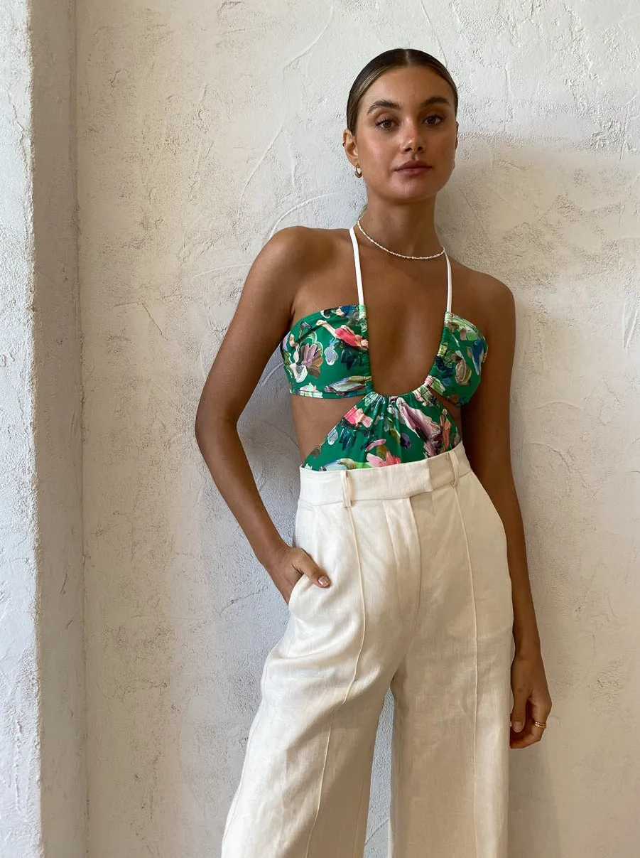 Alemais Arlo Cutout One Piece in Forrest