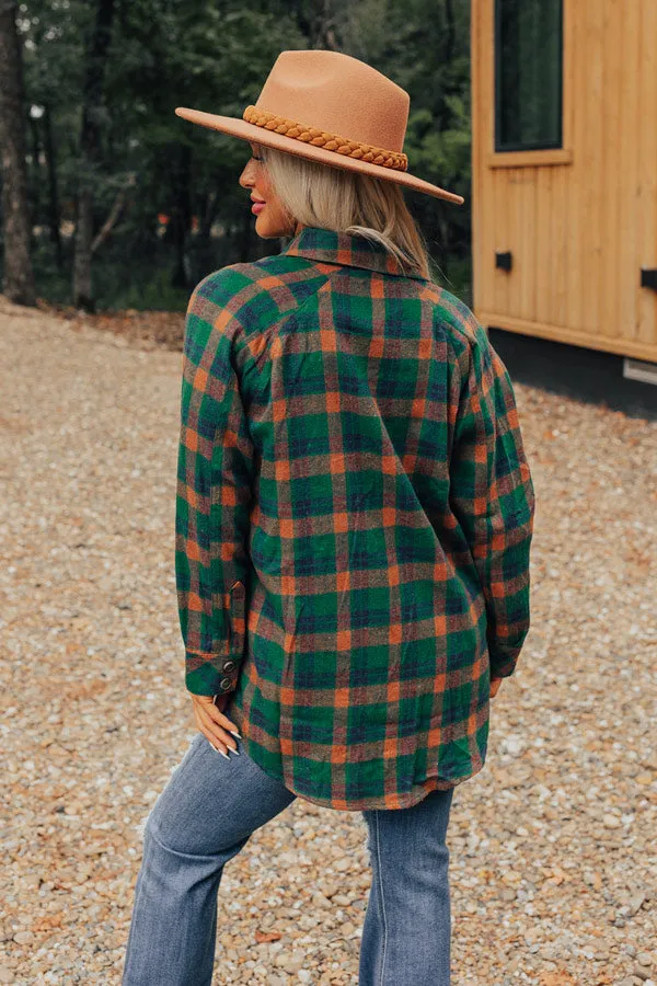 All The Hits Flannel Button Up In Green