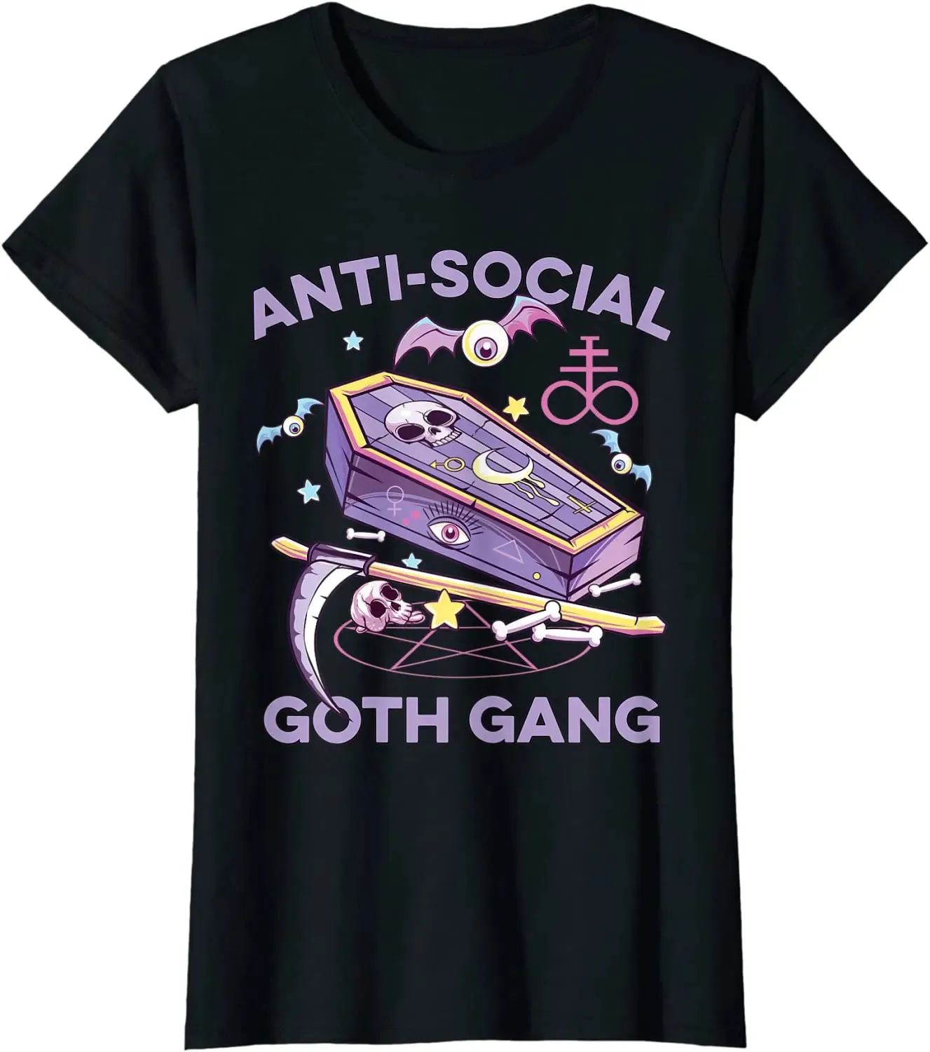 Anti-Social Pastel Goth Gang Alternative Aesthetic Nu Goth T-Shirt