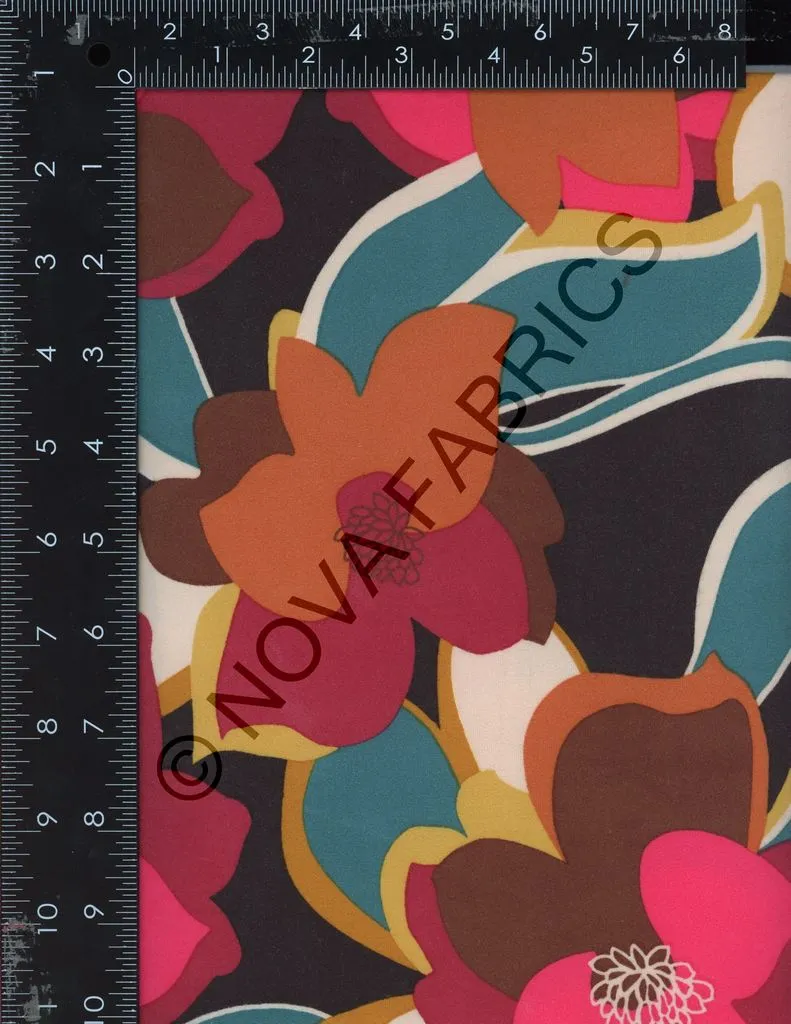 AUTUMN FLORAL ON DBP / DTY BRUSHED [NFF230119-009]