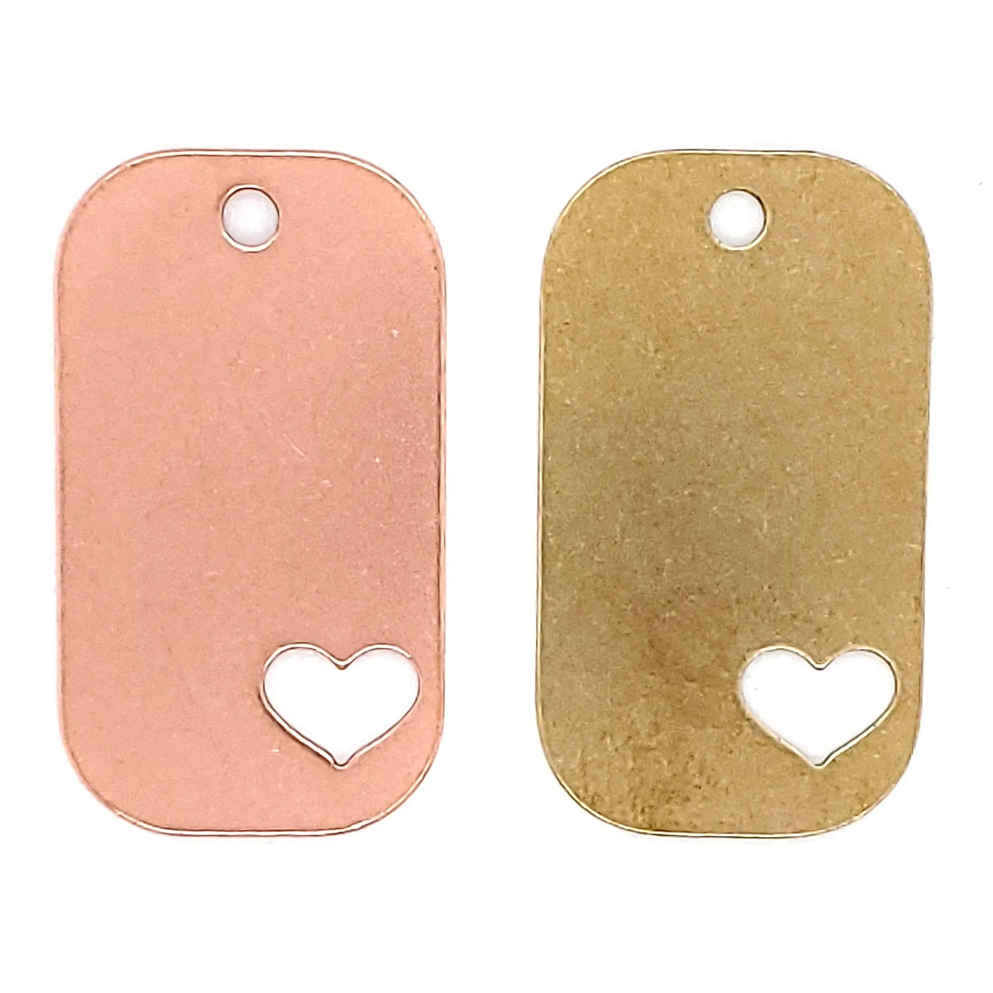Brass Blank Heart Cutout Dog Tag Pendant / SBB0204
