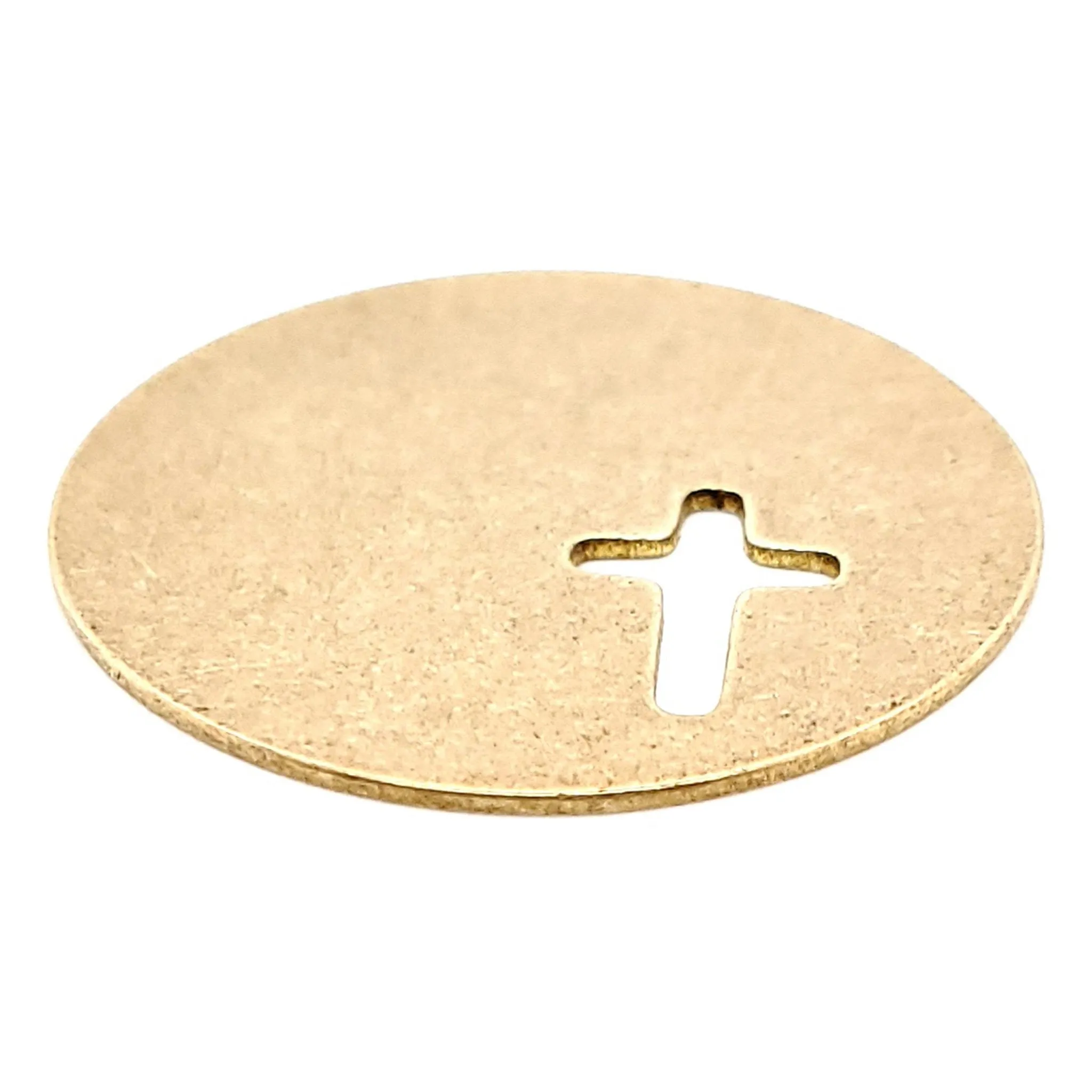 Brass Blank Round Cross Cutout Pendant / SBB0206