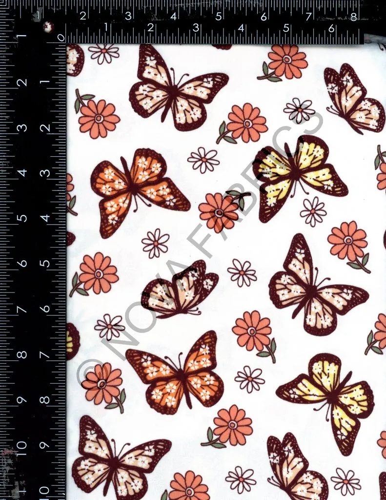 BUTTERFLY GARDEN ON DBP / DTY BRUSHED [NFB221220B-009]