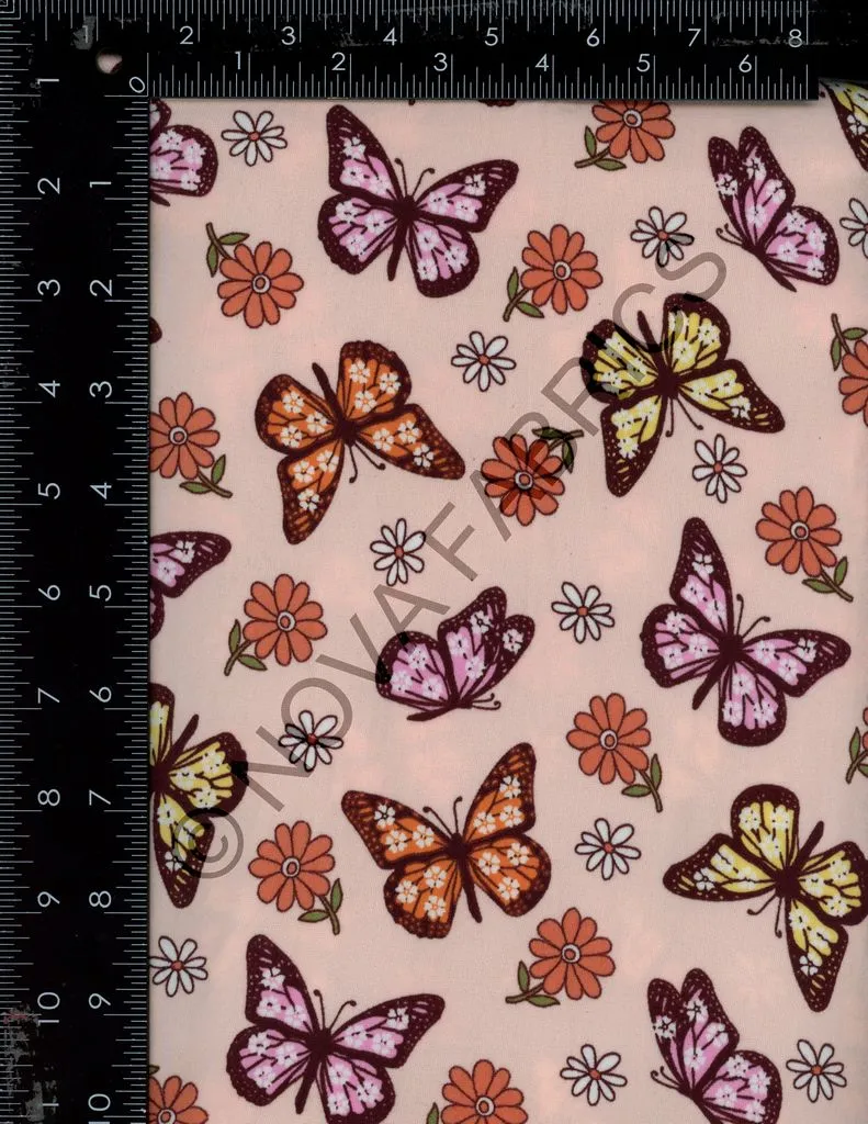 BUTTERFLY GARDEN ON DBP / DTY BRUSHED [NFB221220B-009]