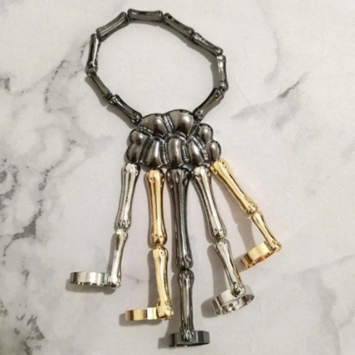 Color Mixed Skeleton Hand Bracelet