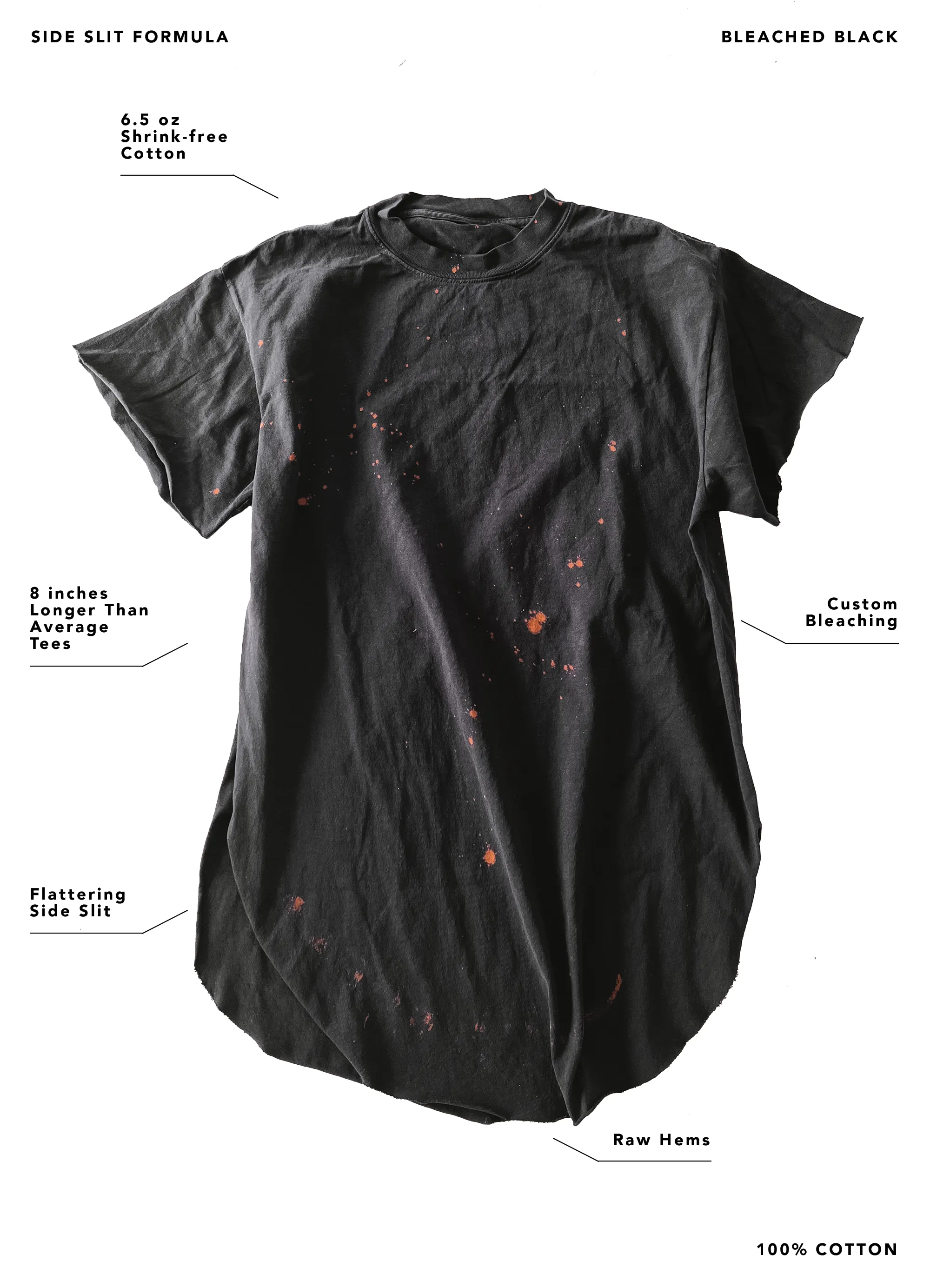 DAYTONA AMERICA'S BLEACHED OUT SIDE SLIT TEE