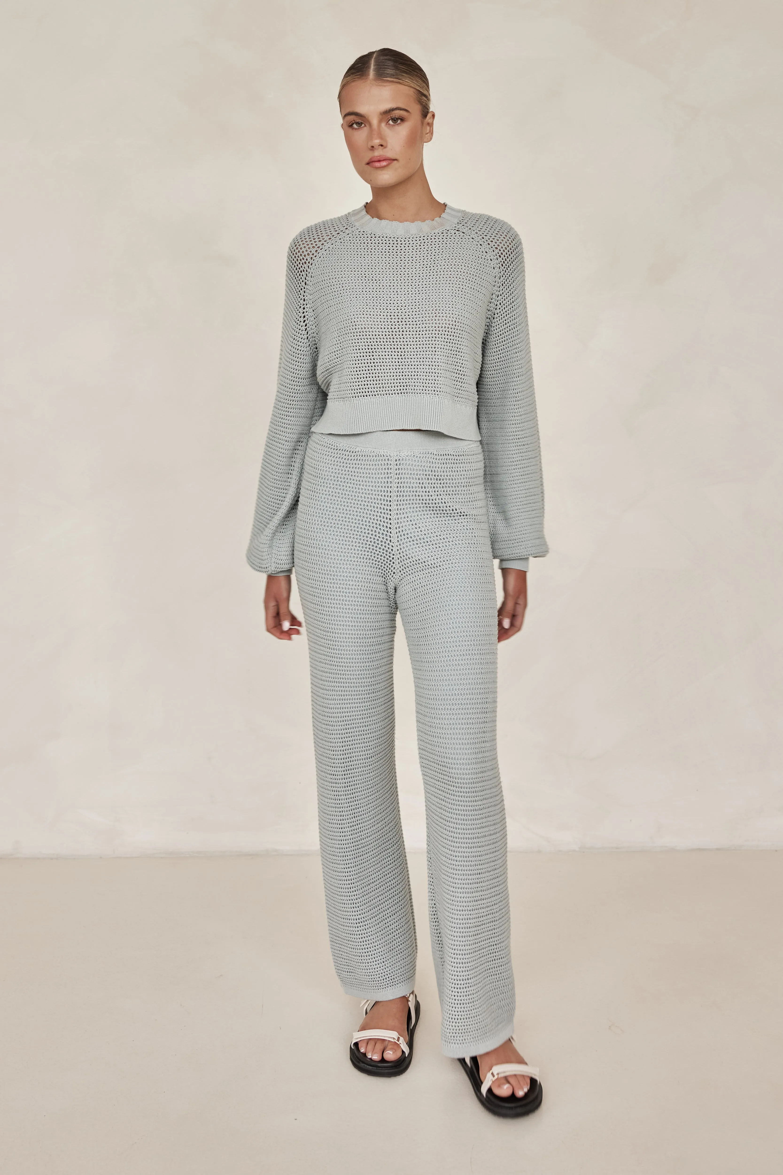 Della Knit Pant (Blue)