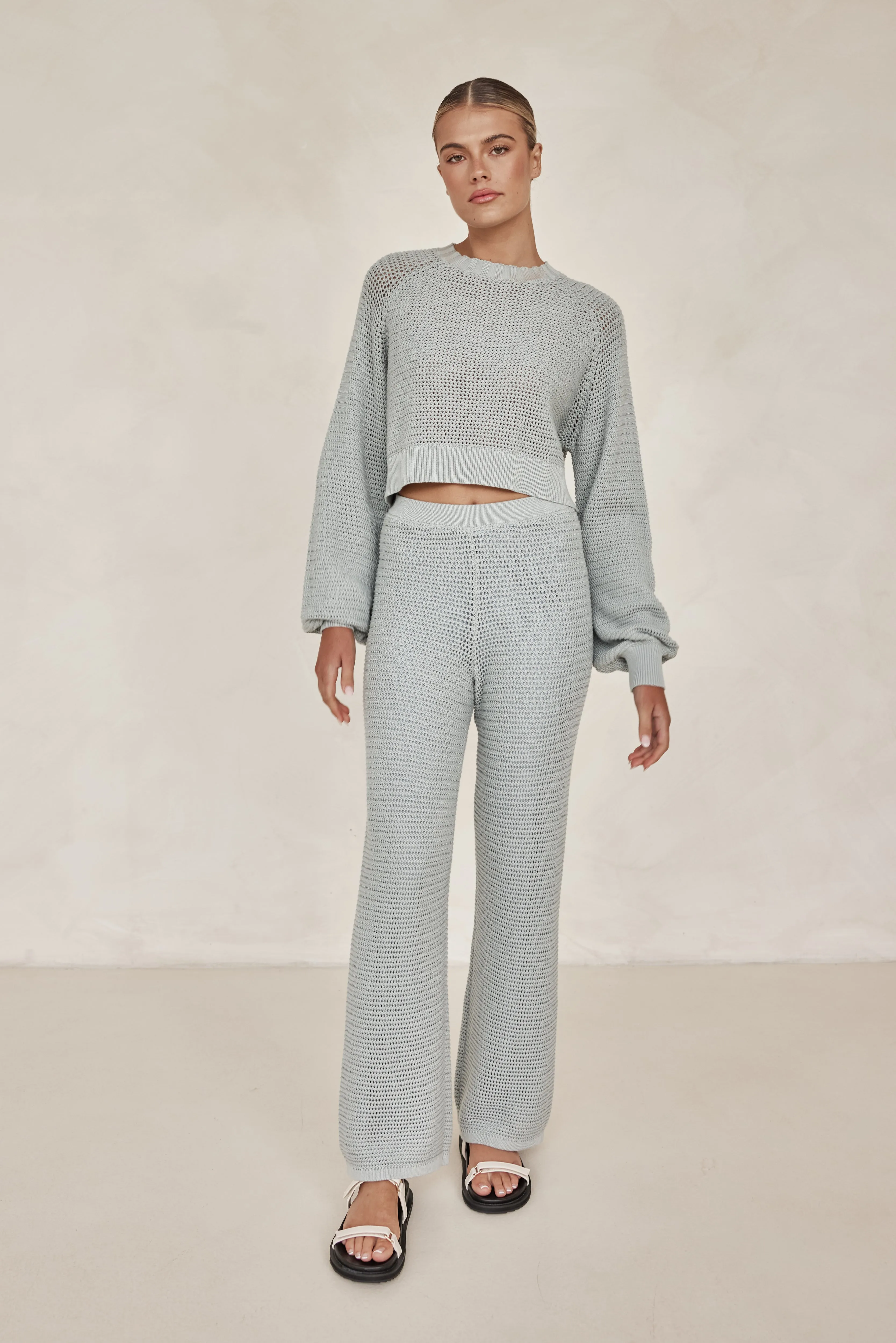 Della Knit Pant (Blue)