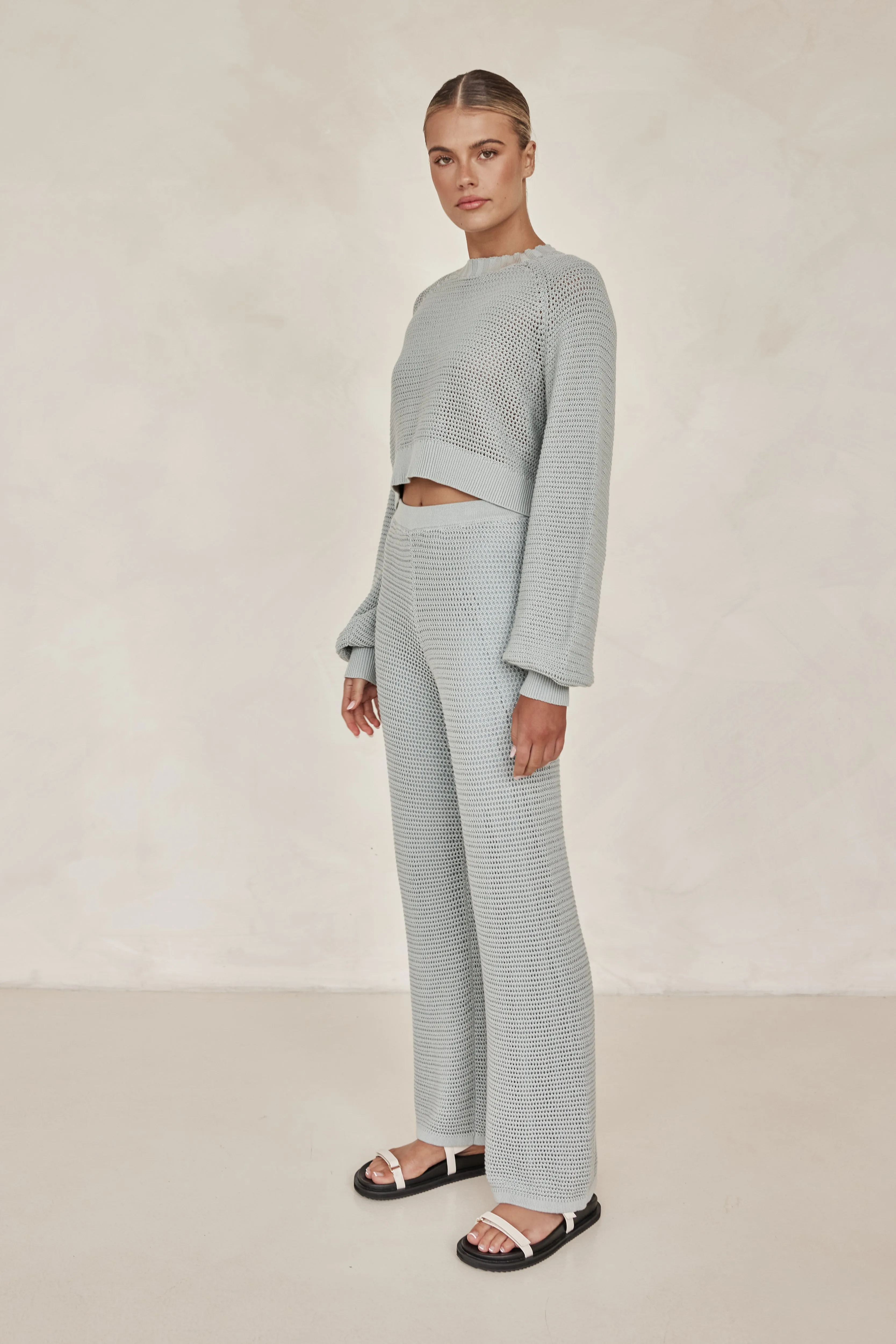 Della Knit Pant (Blue)