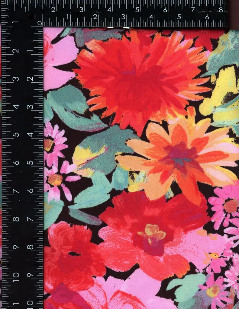 FLORAL BOUQUET PRINTED ON DBP / DTY BRUSHED [NFF220416-009]