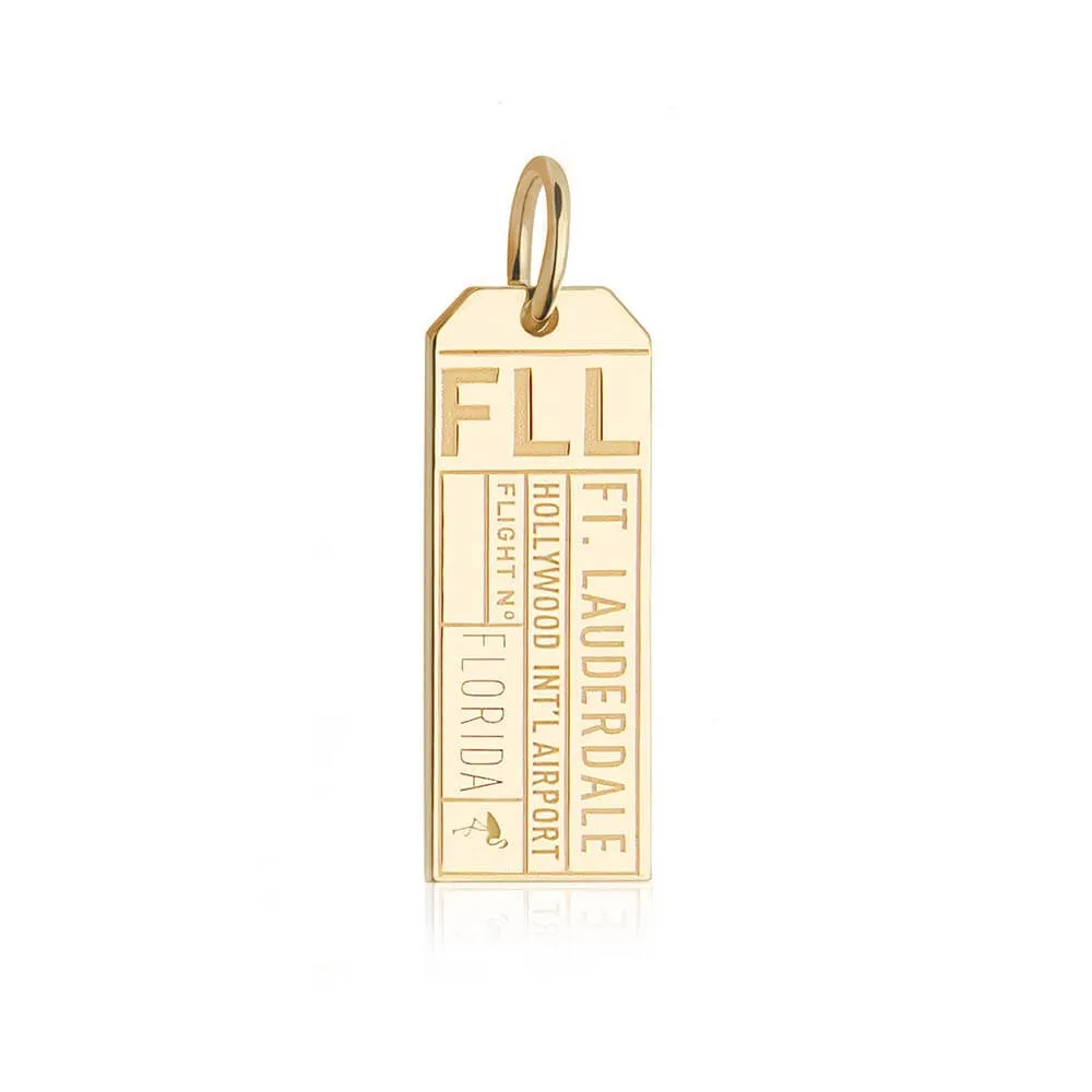 Fort Lauderdale Florida USA FLL Luggage Tag Charm Gold