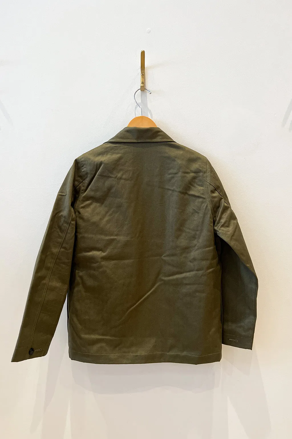 FORTELA SOLOMON FLAP POCKET HERRINGBONE TWILL JACKET IN GREEN