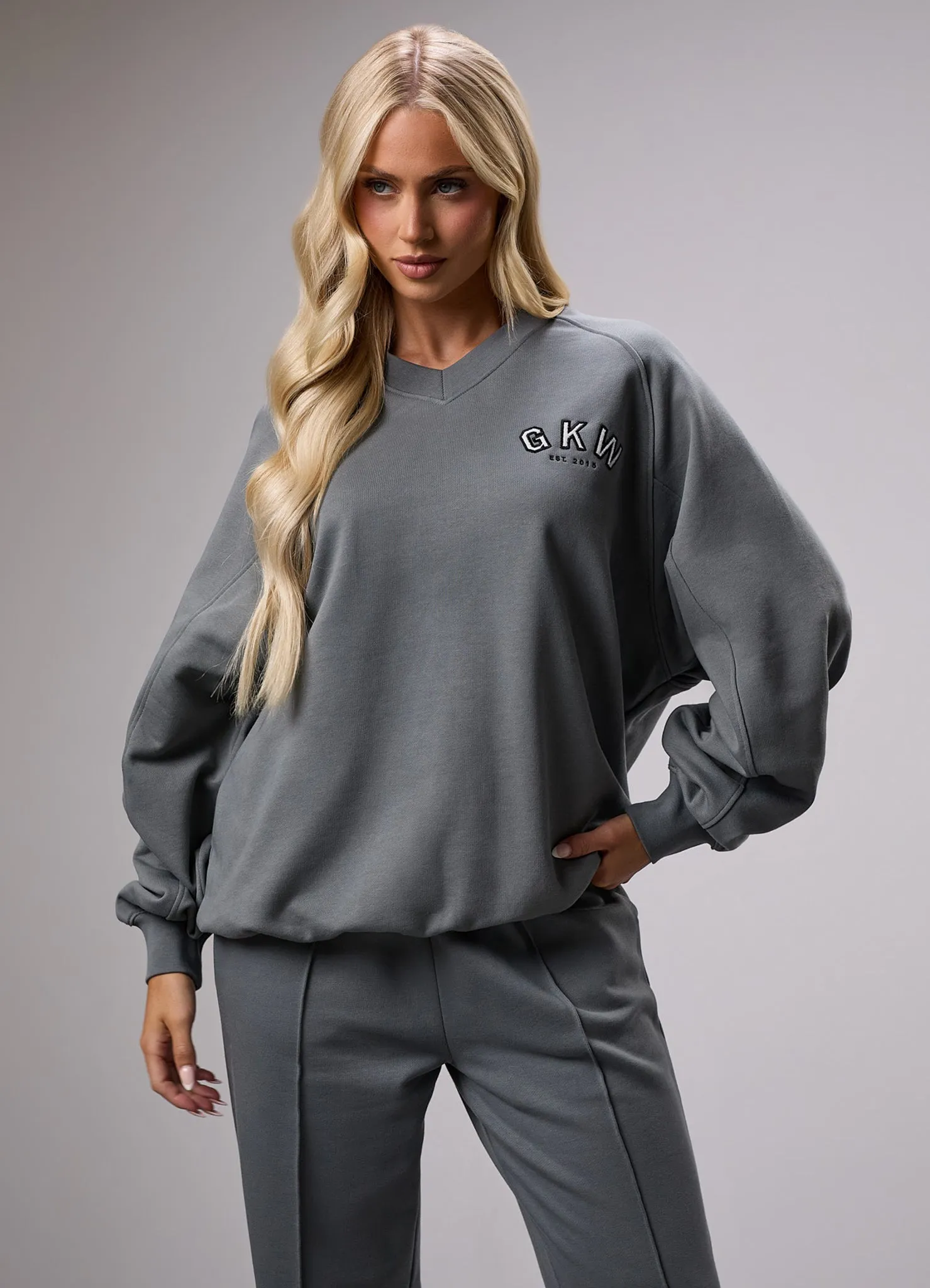 GKW Sports Luxe V Neck Crew Tracksuit - Dark Sage