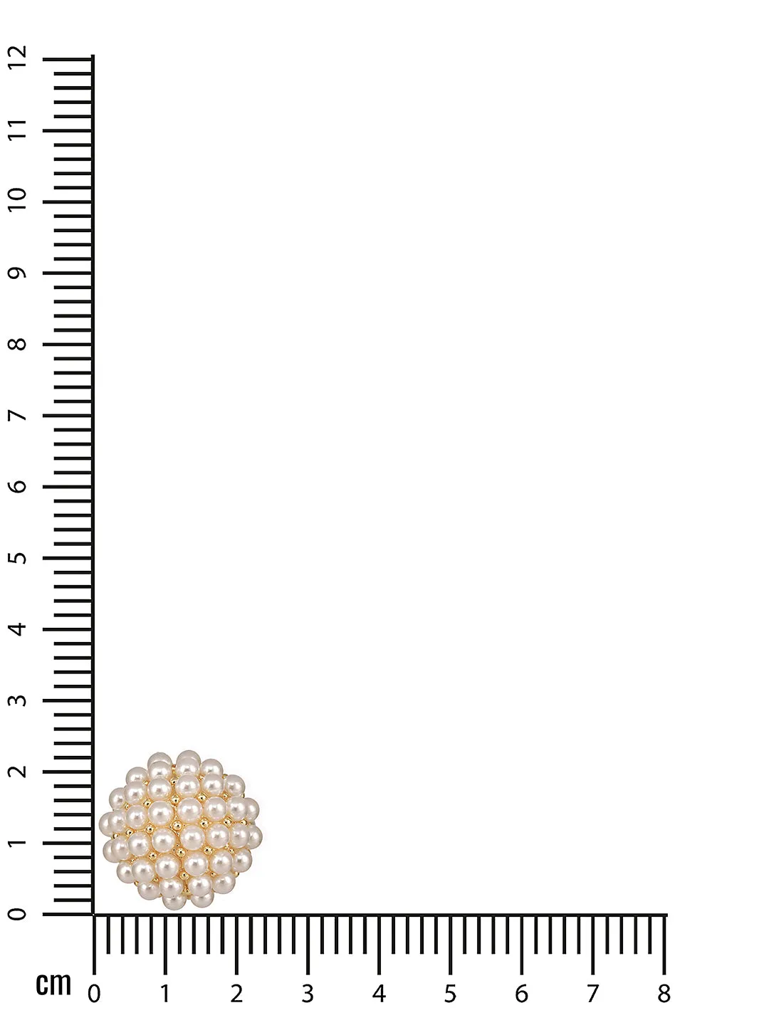 Gold-Plated Artificial Pearls Studded Flower Design Adjustable Finger Ring