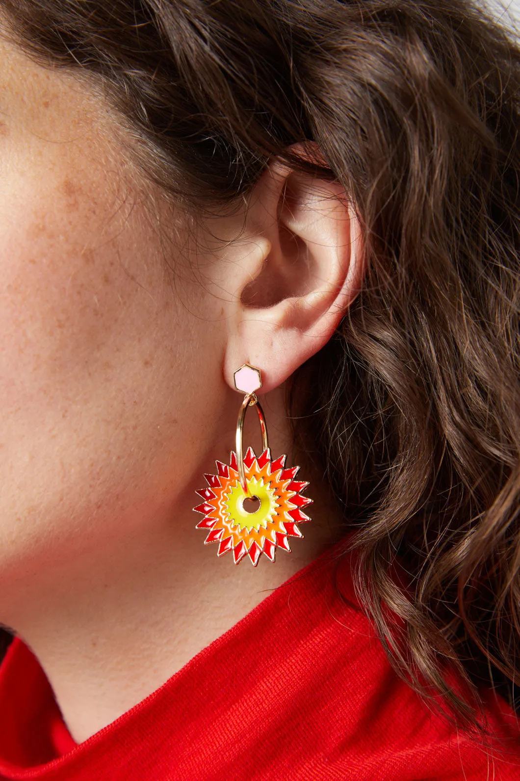 Golden Sunflower Earrings
