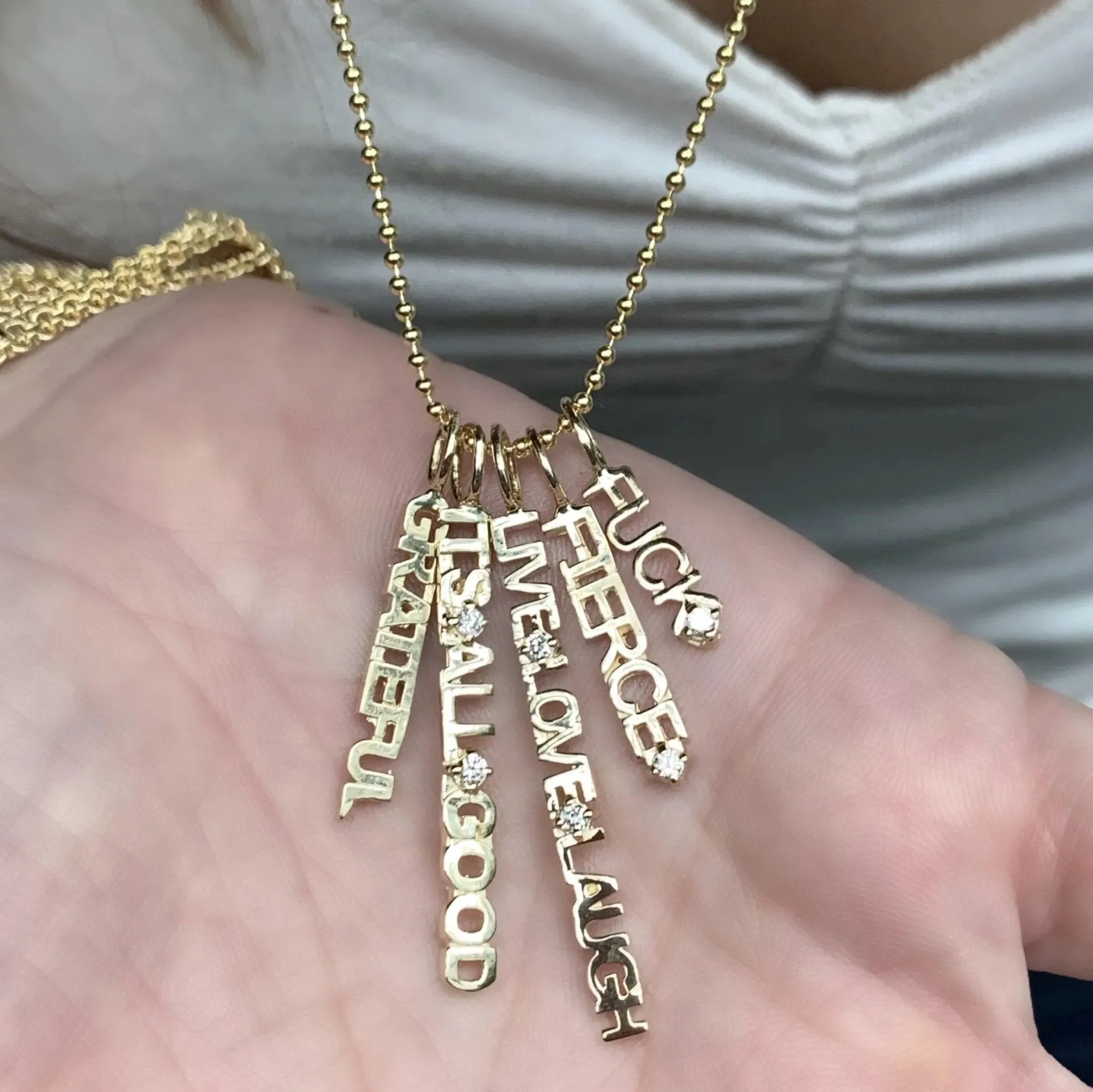 Golden Word Charms