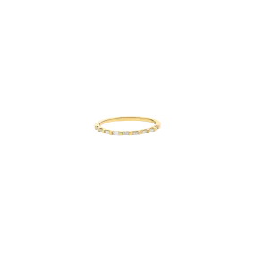 Half Eternity Diamond Baguette Ring - 14K Yellow Gold