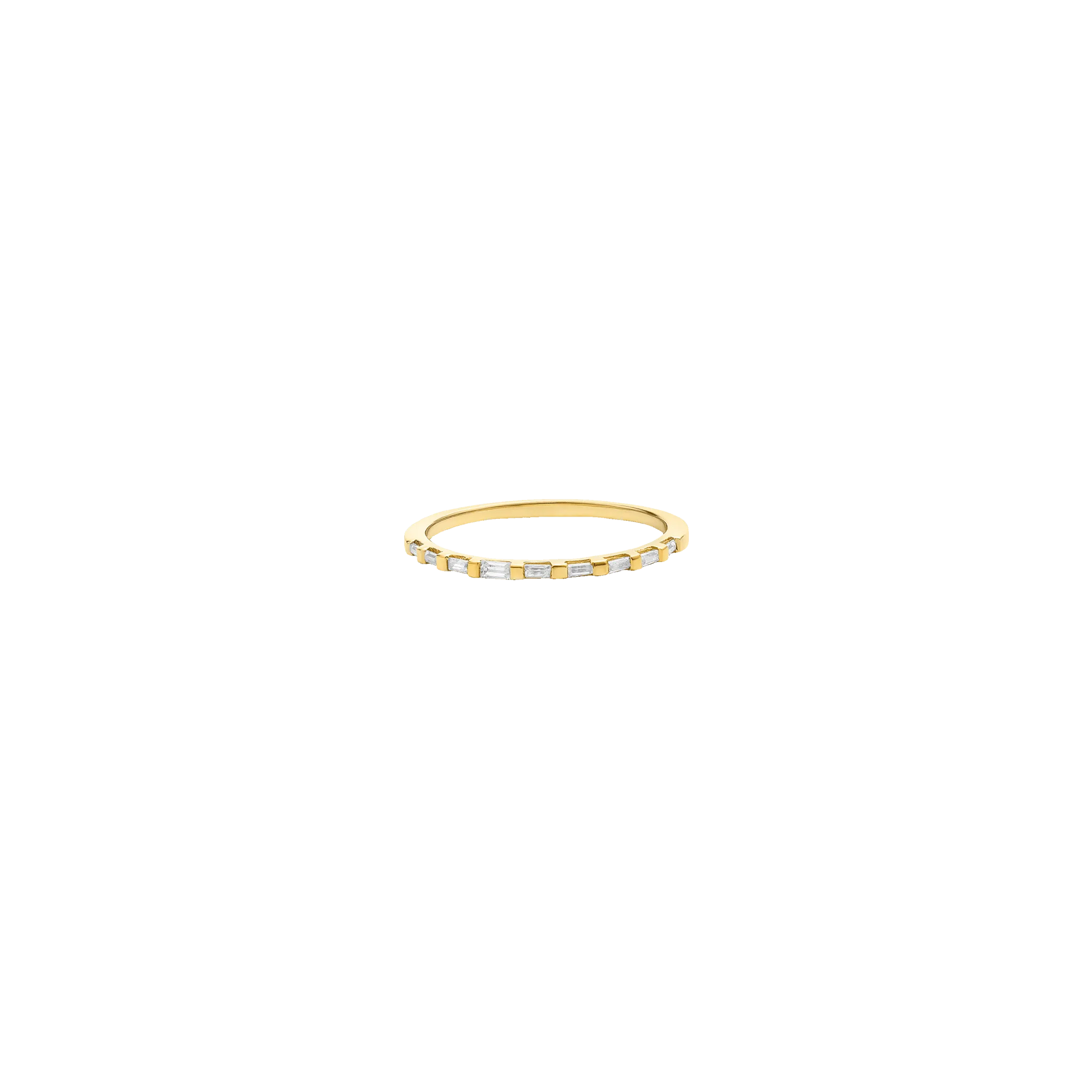 Half Eternity Diamond Baguette Ring - 14K Yellow Gold
