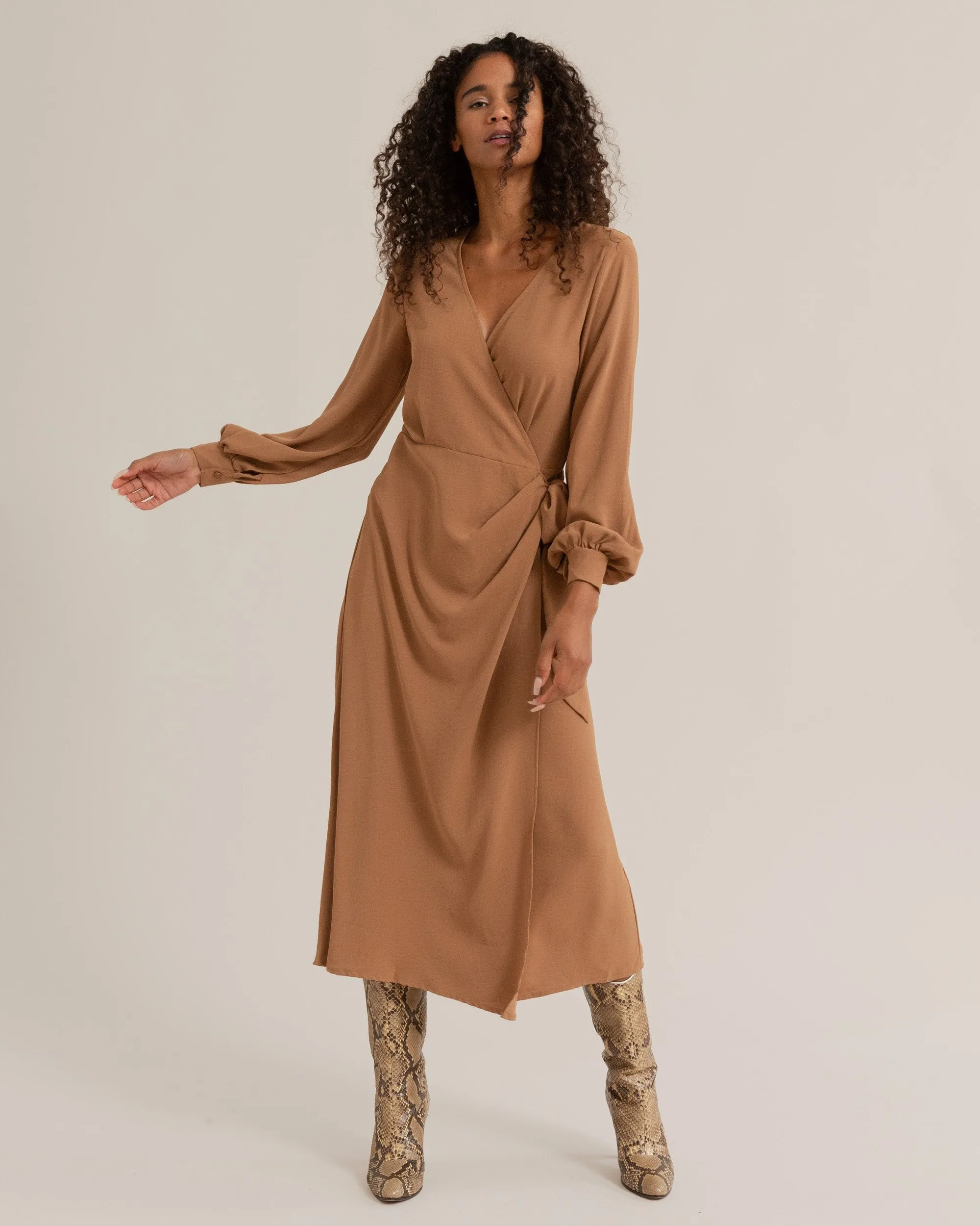 Kylene Tie-Waist Wrap Dress