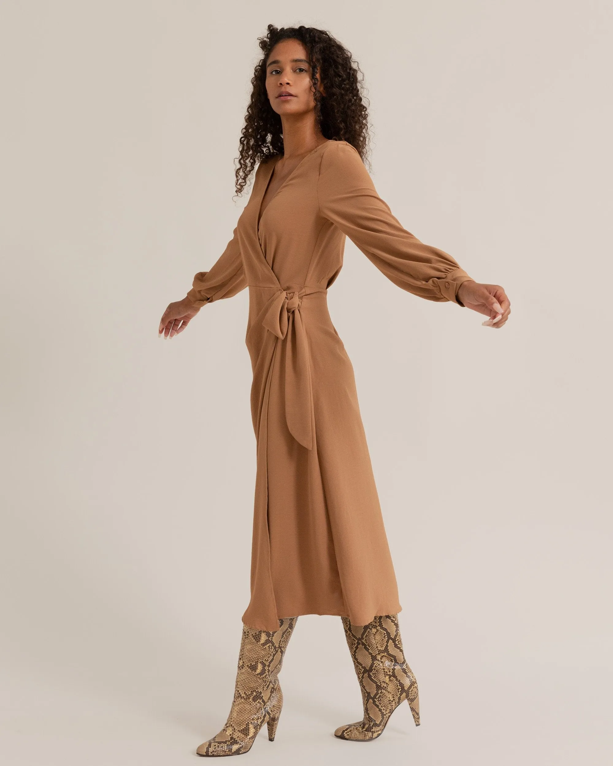 Kylene Tie-Waist Wrap Dress