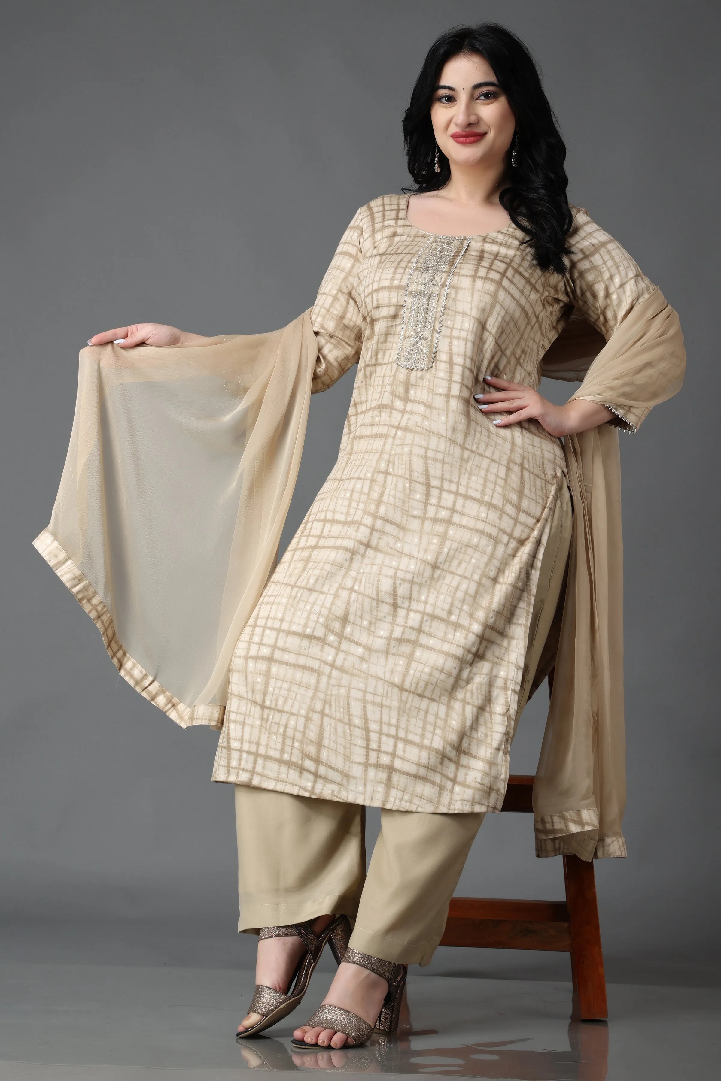Life's Melody Modal Suit With Handwork