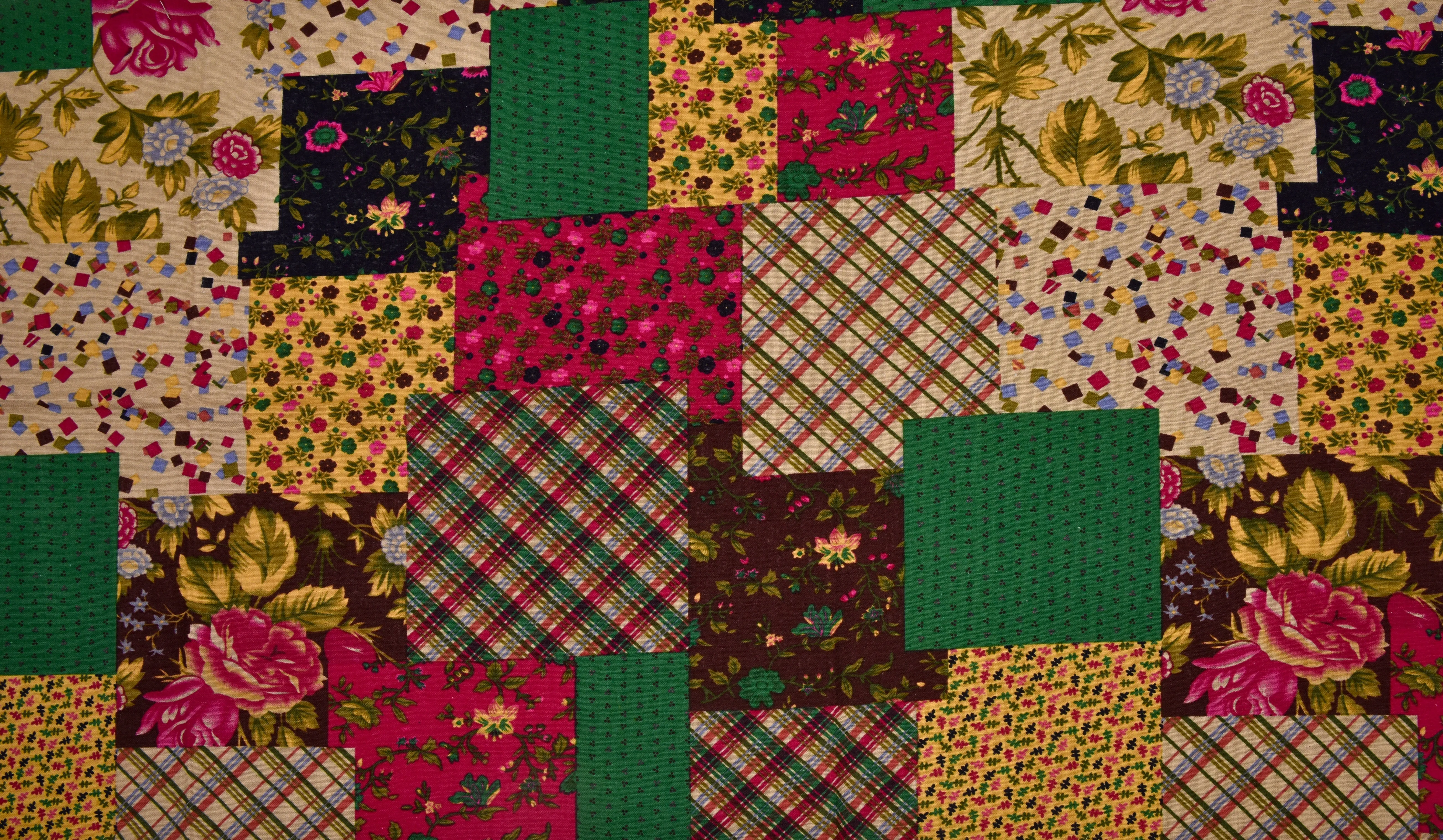 Linen Cotton Blend  Patchwork Print - Design - 15