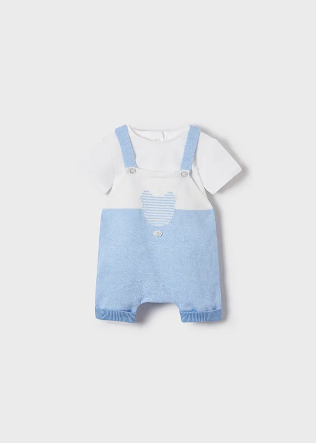 Mayoral 1645 038 - Blue Knit Dungaree Set