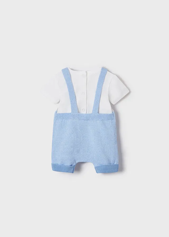Mayoral 1645 038 - Blue Knit Dungaree Set