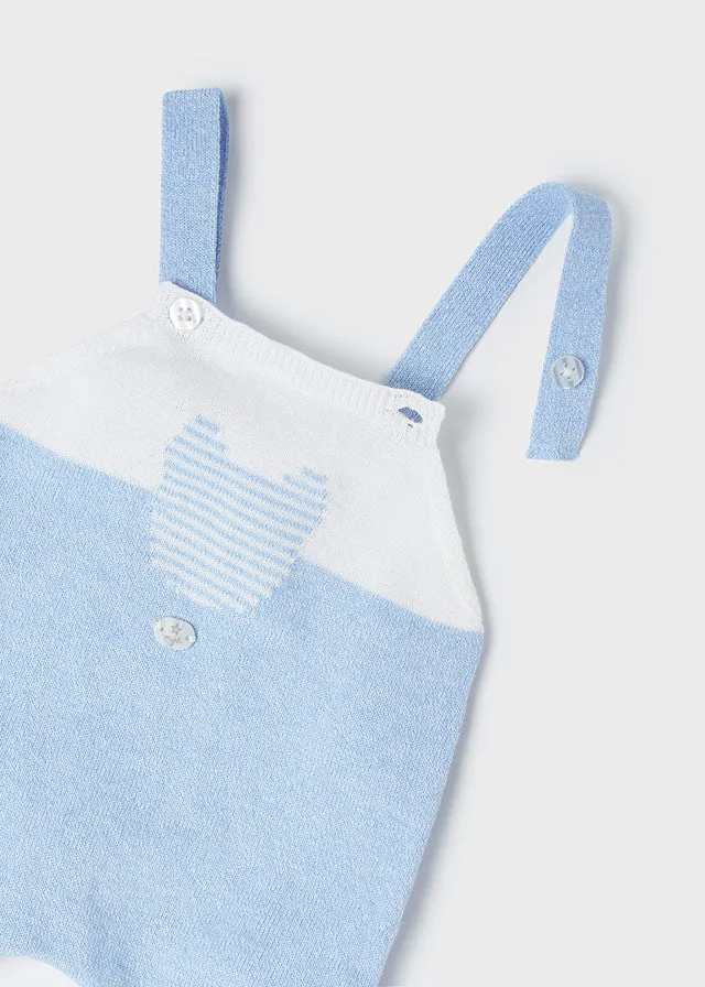 Mayoral 1645 038 - Blue Knit Dungaree Set