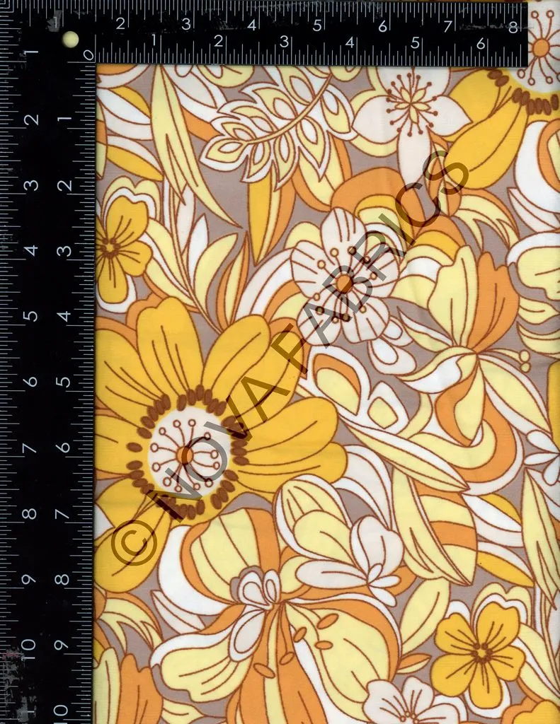 SUPER SOFT POLYESTER SPANDEX DBP / DTY BRUSHED RETRO OUTLINED FLORAL [NFF210428B-009]