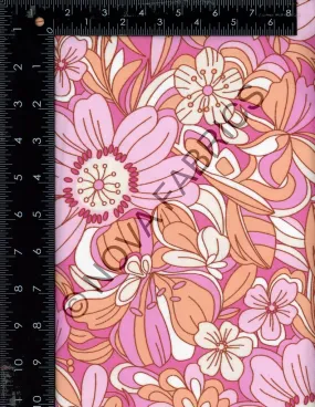 SUPER SOFT POLYESTER SPANDEX DBP / DTY BRUSHED RETRO OUTLINED FLORAL [NFF210428B-009]