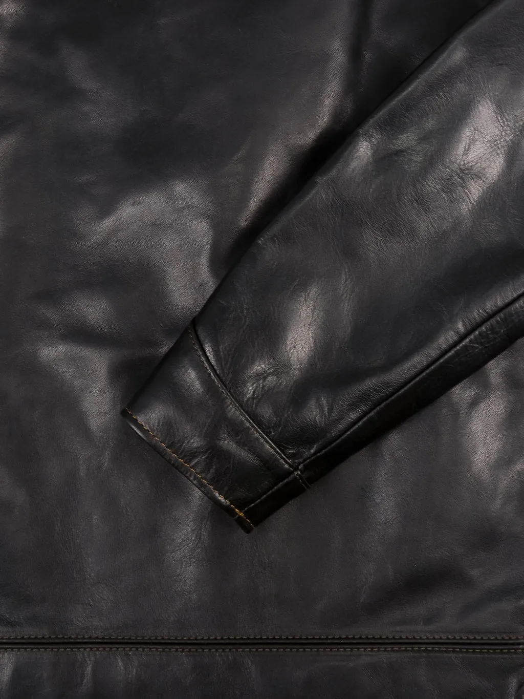 The Flat Head FN-LJ-HS001 Horsehide Single Rider's Jacket Black Aniline