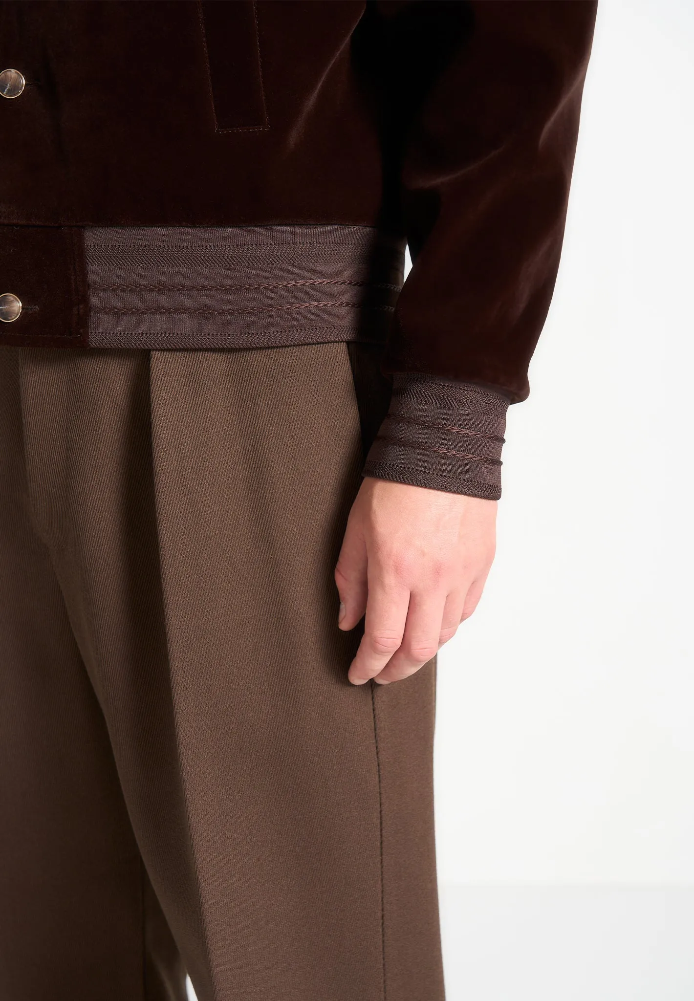 Velvet Trucker Jacket - Brown