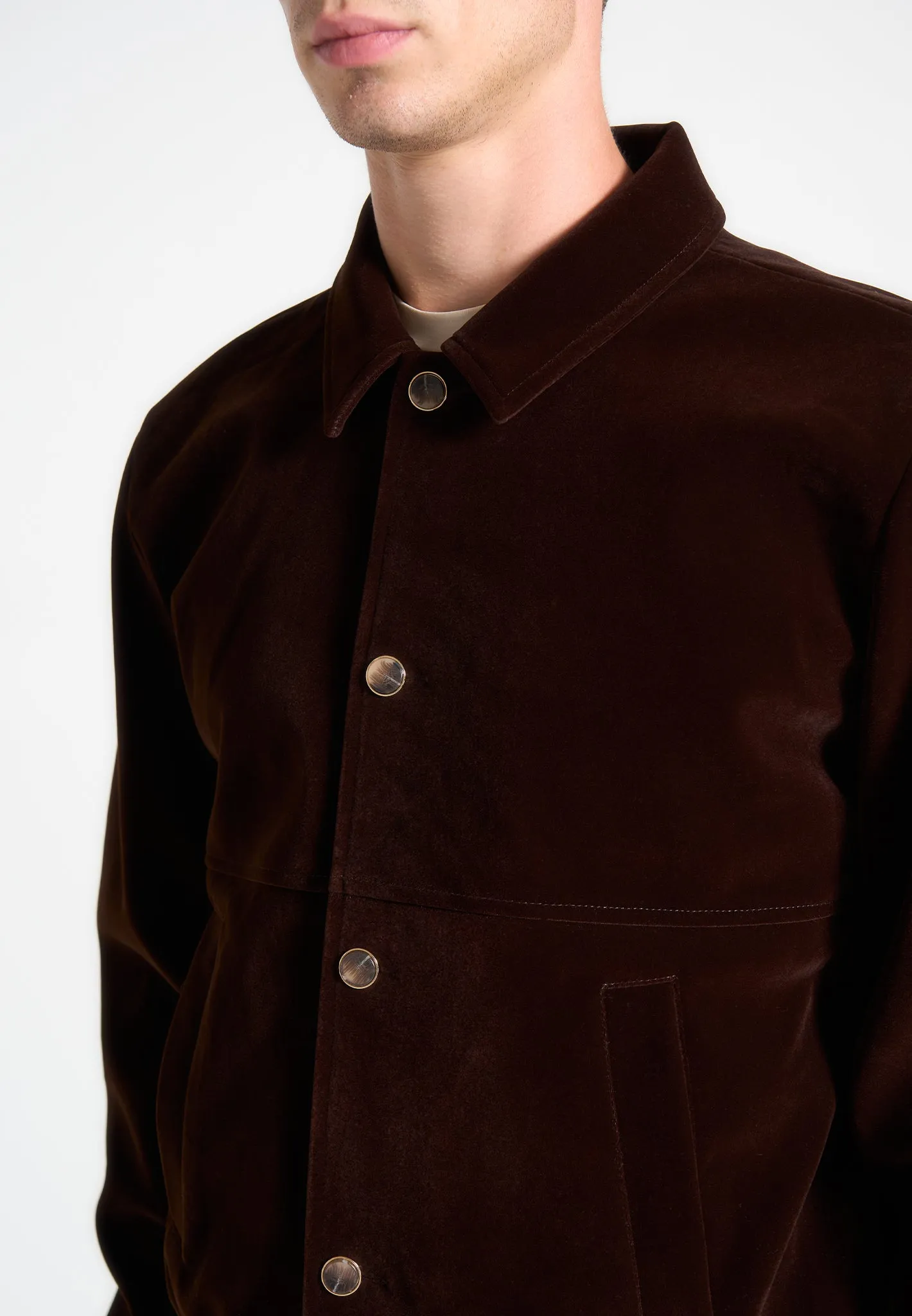 Velvet Trucker Jacket - Brown